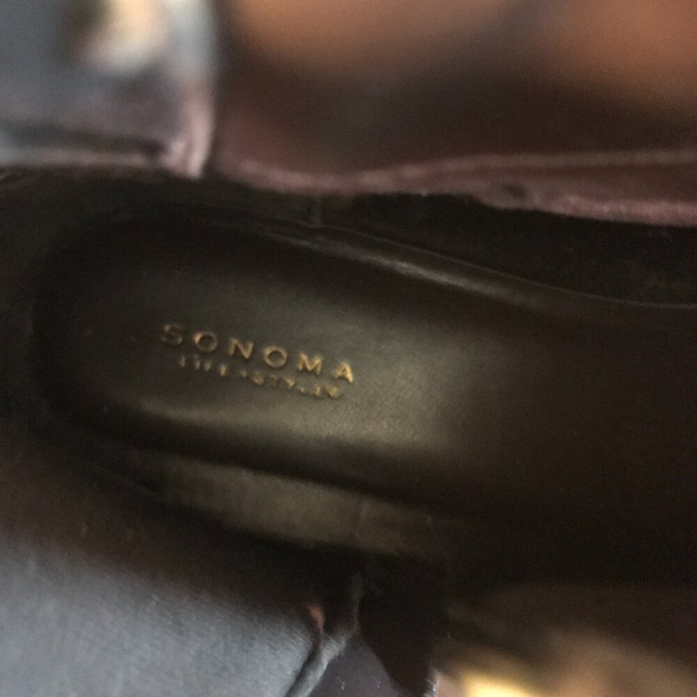 NEW Sonoma Melissa Ankle Boots Dark Brown Faux Suede Zipper Studs Womens 7.5 - Picture 8 of 10